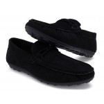 Black Suede Mens Casual Loafers Flats Shoes