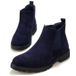 Blue Navy Suede Mens Chelsea Ankle Boots Shoes