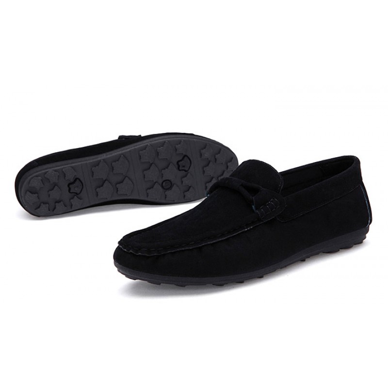 Men's Black Suede Loafers