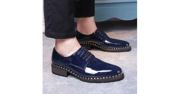 Blue patent leather shoes on sale womens