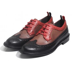 Black Brown Vintage Leather Dapper Man Lace Up Mens Oxfords Dress Shoes