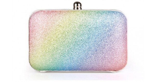 Bling deals rainbow clutch