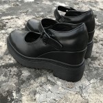 Black Mary Jane Lolita Wedges Platforms Creepers Shoes