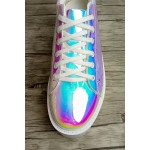 Holograpgic Laser Lace Up Lolita Oxfords Chunky Sole Creepers Sneakers Shoes