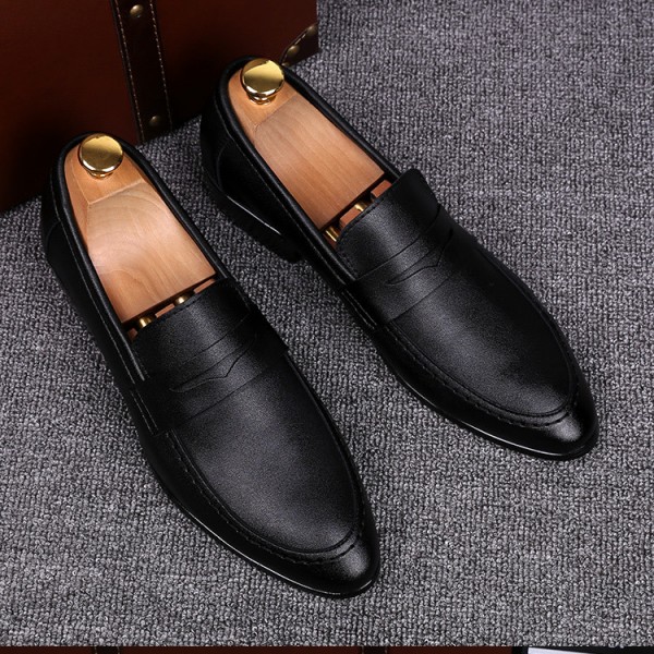 Black Point Head Mens Oxfords Flats Loafers Dress Shoes