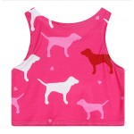 Pink Dogs Cropped Sleeveless T Shirt Cami Tank Top