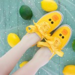 Yellow Chicken Duckie Ribbon Bow Lace Up Sneakers Flats Shoes