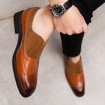 Brown Suede Slip On Baroque Vintage Dapperman Flats Dress Shoes Loafers