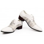 White Patent Leather Point Head Lace Up Baroque Mens Oxfords Dress Shoes
