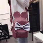 Purple Pink Giant Bow Mouse Ears Mini Backpack Cross Body Bag