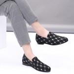 Black White Checkers Dapperman Mens Loafers Prom Dress Shoes