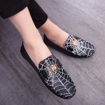 Black Spider Net Web Loafers Dress Flats Shoes