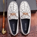 White Spider Net Web Loafers Dress Flats Shoes