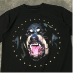 Black Dog Rottweiler Fierce Round Neck Short Sleeves Funky Mens T-Shirt