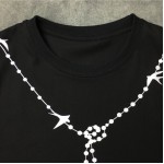 Black Chain Necklace Print Swallow Round Neck Short Sleeves Funky Mens T-Shirt