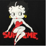 Black Sexy Betty Cartoon Round Neck Short Sleeves Funky Mens T-Shirt