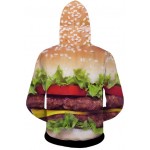 Brown Burger Patty Juicy Long Sleeves Mens Jacket Winter Hooded Hoodies