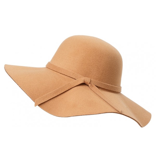 Khaki Broad Wide Brim Woolen Lady Hat