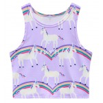Purple Unicorn Sky Rainbow Sleeveless T Shirt Cami Tank Top
