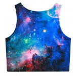 Blue Sky Galaxy Stars Sleeveless T Shirt Cami Tank Top 