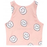 Pink Yeah Summer is Coming Happy Faces Sleeveless T Shirt Cami Tank Top