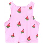 Pink Yeah Summer is Coming Watermelons Sleeveless T Shirt Cami Tank Top
