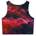 Red Black Stars Galaxy Universe Sleeveless T Shirt Cami Tank Top