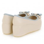 Cream Bow Platforms Ballerina Ballets Flats Shoes