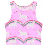 Pink Unicorn Sky Rainbow Sleeveless T Shirt Cami Tank Top