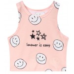 Pink Yeah Summer is Coming Happy Faces Sleeveless T Shirt Cami Tank Top