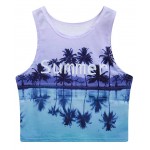Purple Summer Lake Sleeveless T Shirt Cami Tank Top