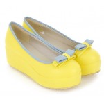 Yellow Bow Platforms Ballerina Ballets Flats Shoes