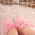 Pink Strawberries Ribbon Bow Lace Up Sneakers Flats Shoes