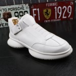 White Thick Sole High Top Sneakers Mens Shoes