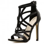Black Hollow Out High Heels Stiletto Sandals Shoes