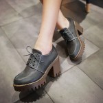 Grey Platforms Oxfords Mary Jane High Heels Ankle Boots Shoes
