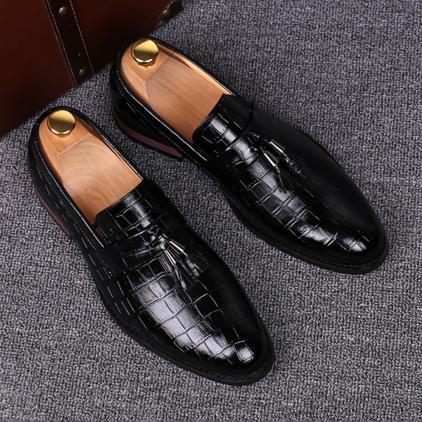 Black Patent Croc Leather Tassels Mens Oxfords Loafers Dress Dapper man ...