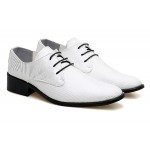 White Stripes Pointed Head Lace Up Mens Oxfords Shoes