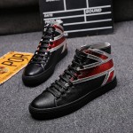 Black Metallic Patent Jack Union Punk Rock Mens Lace Up Sneakers Shoes