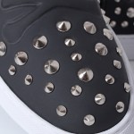 Black Skull Metal Studs Punk Rock Mens Loafers Flats Sneakers Shoes
