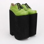 Green Patent Lolita Super Platforms Punk Rock Chunky Heels Oxfords Creepers Shoes
