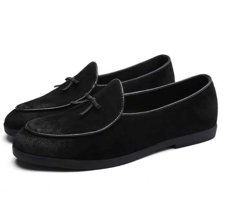 Black Suede Mini Bow Mens Oxfords Flats Loafers Dappermen Dapper Men Dress Shoes 4141