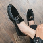 Black Patent Velvet Giant Chain Mens Dappermen Loafers Dress Prom Shoes