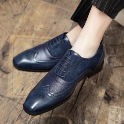 Blue Formal Business Dappermen Mens Oxfords Loafers Flats Shoes