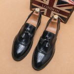 Black Tassels Baroque Mens Prom Party Loafers Shoes
