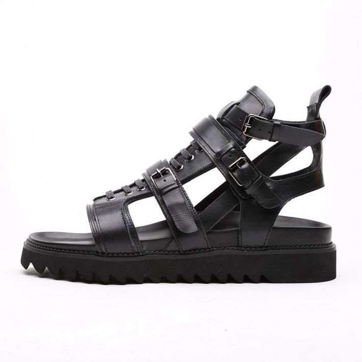 black buckle gladiator sandals