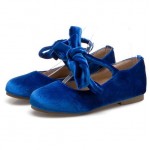 Blue Royal Cross Strap Ankle Lace Up Strappy Ballets Ballerina Flats Shoes