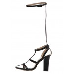 Black Thin Straps Knee Ring High Heels Sandals Shoes