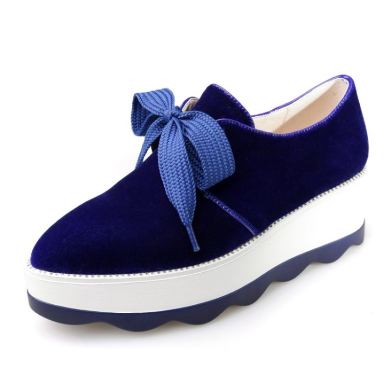 blue velvet platform shoes