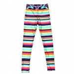 Rainbow Color Horizontal Stripes Star Yoga Fitness Leggings Tights Pants